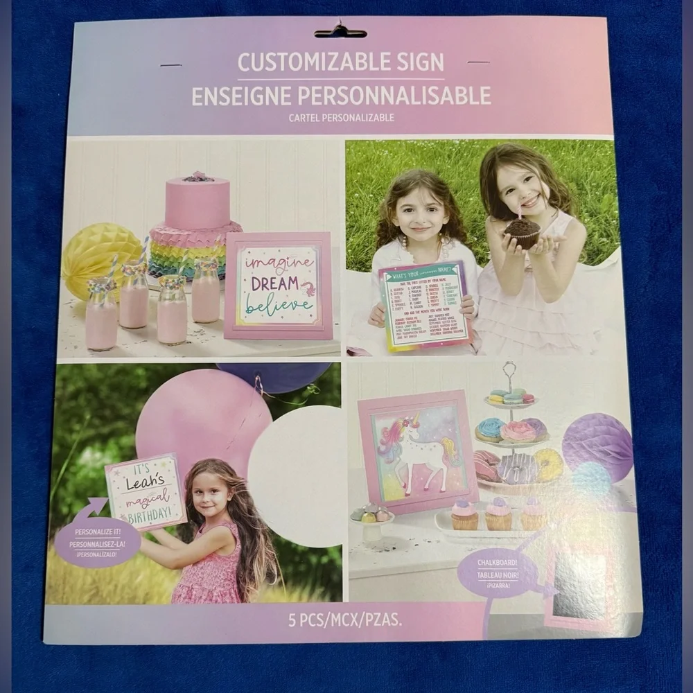 Unicorn Party Supplies Bundle - Center Piece Hanging Decor And More - New